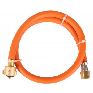 SET Leere orange befllbare Gasflasche 1 kg Propan Butan Flasche mit Kragen+ Adapter + Umfllschlauch Propan Butan