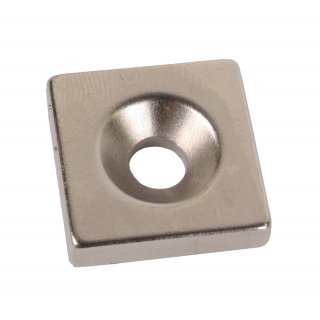 Neodym-Magnet 20 x 20 x 5 mm fr Werkzeugordnung zum Anschrauben