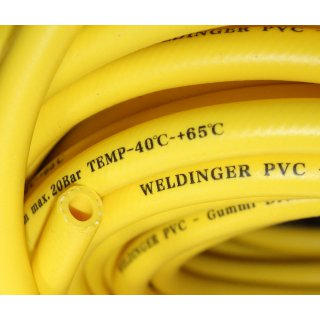 WELDINGER Druckluftschlauch Gummi-PVC gelb vom Meter 8 x14 mm ohne Kupplungen