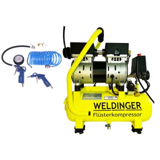 Aktionsset WELDINGER Flsterkompressor FK 65 pro + Druckluftset 6-teilig