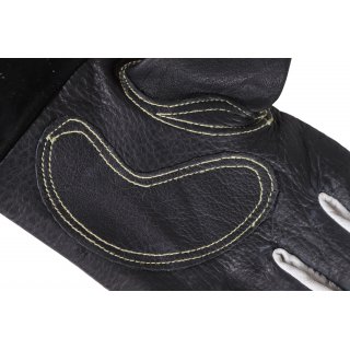 WIGpro Schweierhandschuhe Rindnarbenleder schwarz mit Rindspaltleder-Stulpe