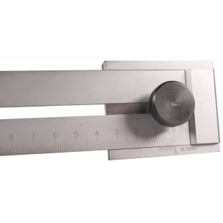 Edelstahl-Streichma 0-200 mm mit Feststellschraube aus Metall WELDINGER