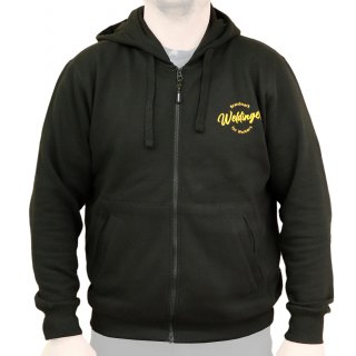 Sweatjacke schwarz Gr.S-XXL mit Reiverschluss Kapuze...