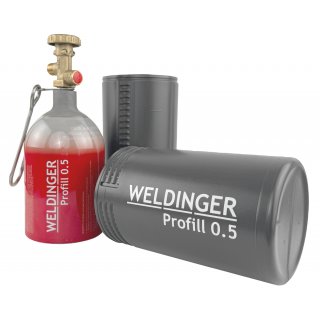 befllbare Aluminium Propanflasche Profill 0.5 0,425 kg Weldinger rot Handwerkerflasche