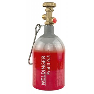 befllbare Aluminium Propanflasche Profill 0.5 0,425 kg Weldinger rot Handwerkerflasche