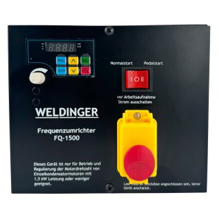 WELDINGER Frequenzumrichter FQ-1500 mit Not Aus Fu�pedal f�r Motoren bis 1500 W