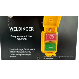 WELDINGER Frequenzumrichter FQ-1500 mit Not Aus Fu�pedal f�r Motoren bis 1500 W