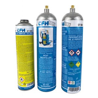 2 x Sauerstoffflaschen für CFH + 1 x Hochleistungsgas AT3000 für Schweißfix