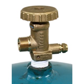 Leere befllbare Gasflasche 2 kg Propan Butan Abgang 90