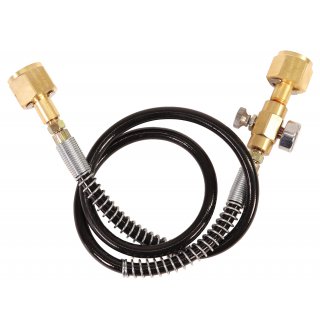 Gasumf�llschlauch 1 m f�r Argon / CO2 Gewinde 2 x W21,8 x 1/14 rechts mit Manometer